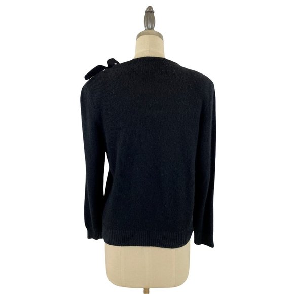 Vintage Bill Blass Medium Womens Black Silk‎ Angora Wool Knit Sweater - Picture 3 of 5